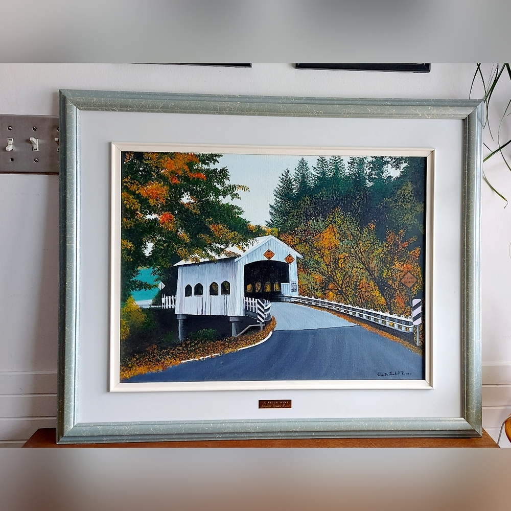 Oil painting on canvas The Old Bridge